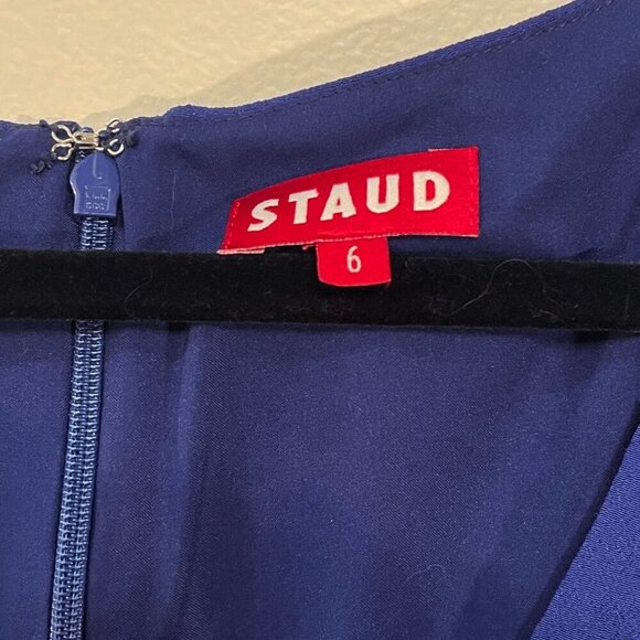 New Staud Juniper Mini Dress Boysenberry Blue 6, Small $235 - Picture 6 of 8